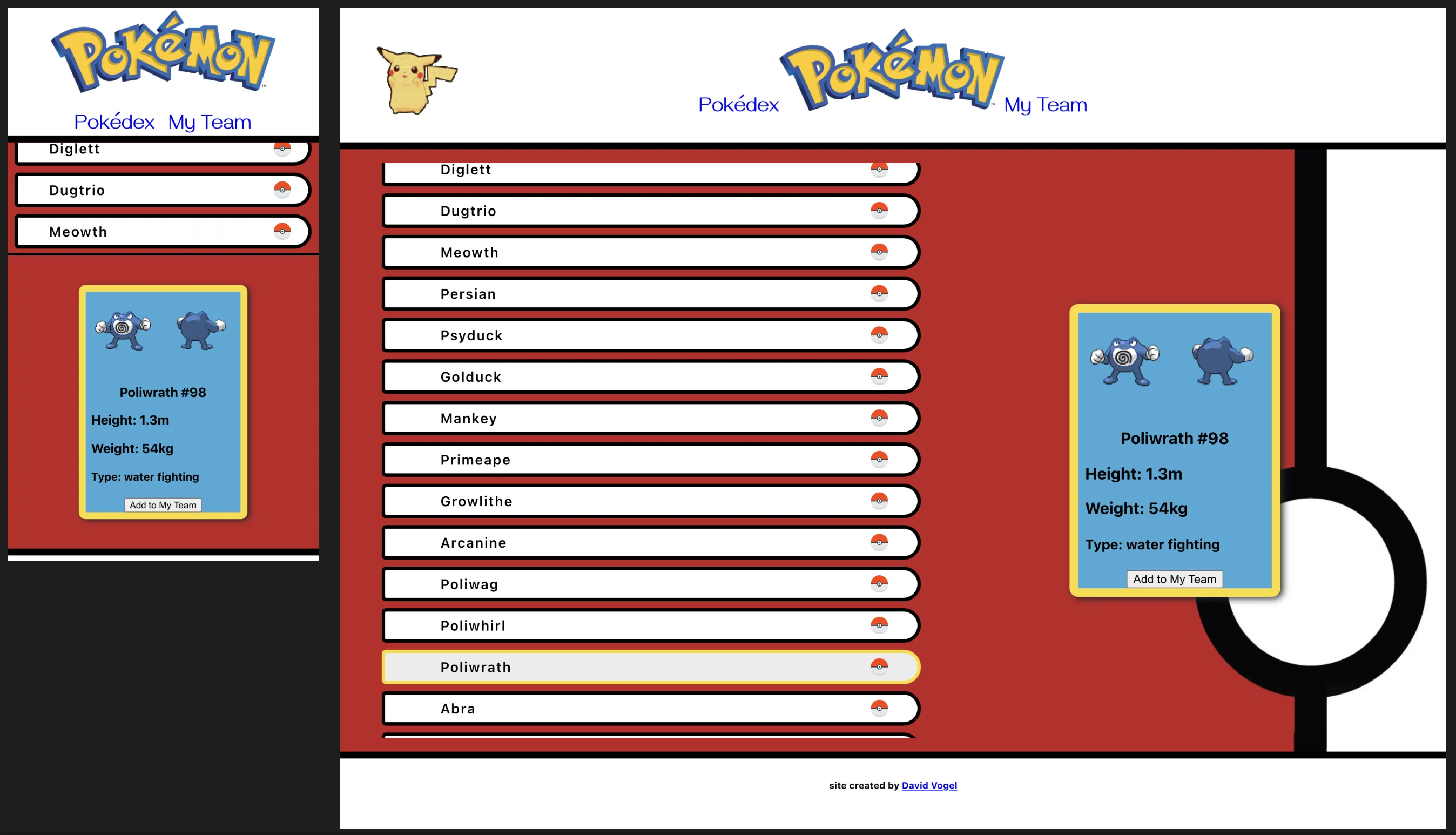 React Pokedex
